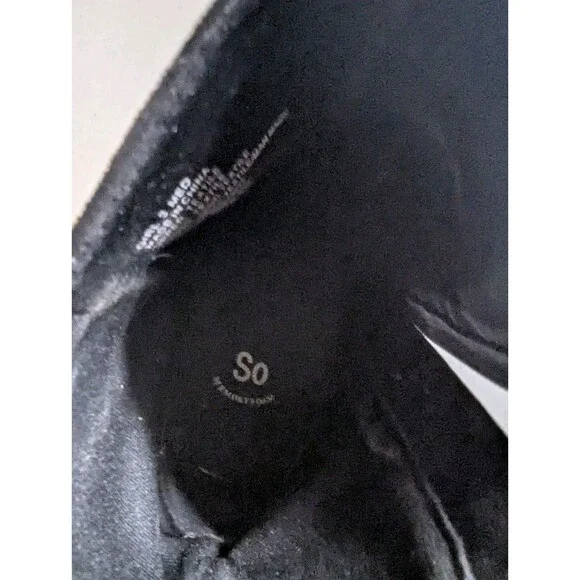 SO Samanthaa Girls Black Faux Suede Ankle Boots Size 3 Laser Cut Floral... - Picture 7 of 9